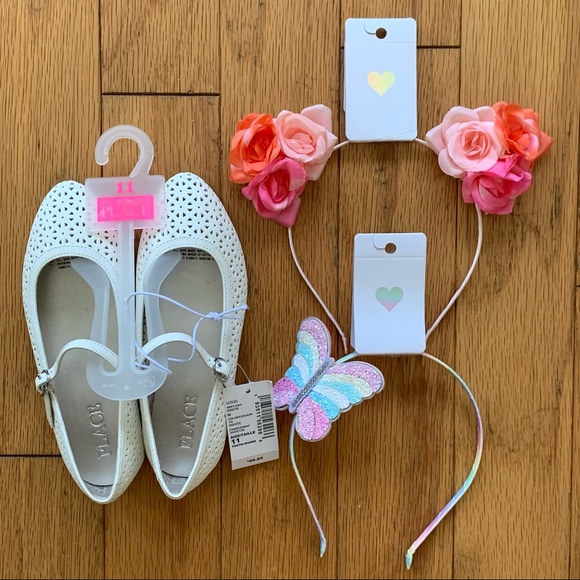 NWT • Children’s Place Ballet Flats + 2 Headbands - Picture 4 of 8